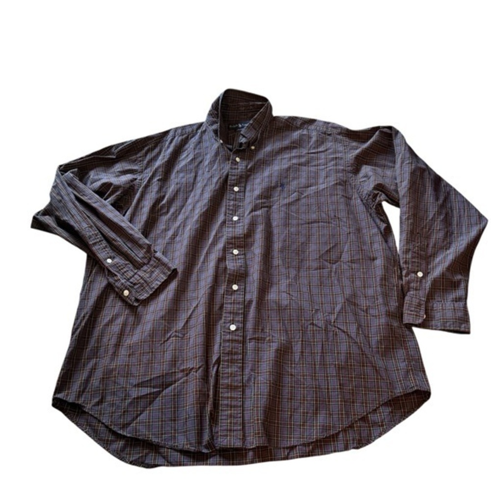 Vintage 90s Preppy Ralph Lauren Blake Men's Purple Plaid Shirt
